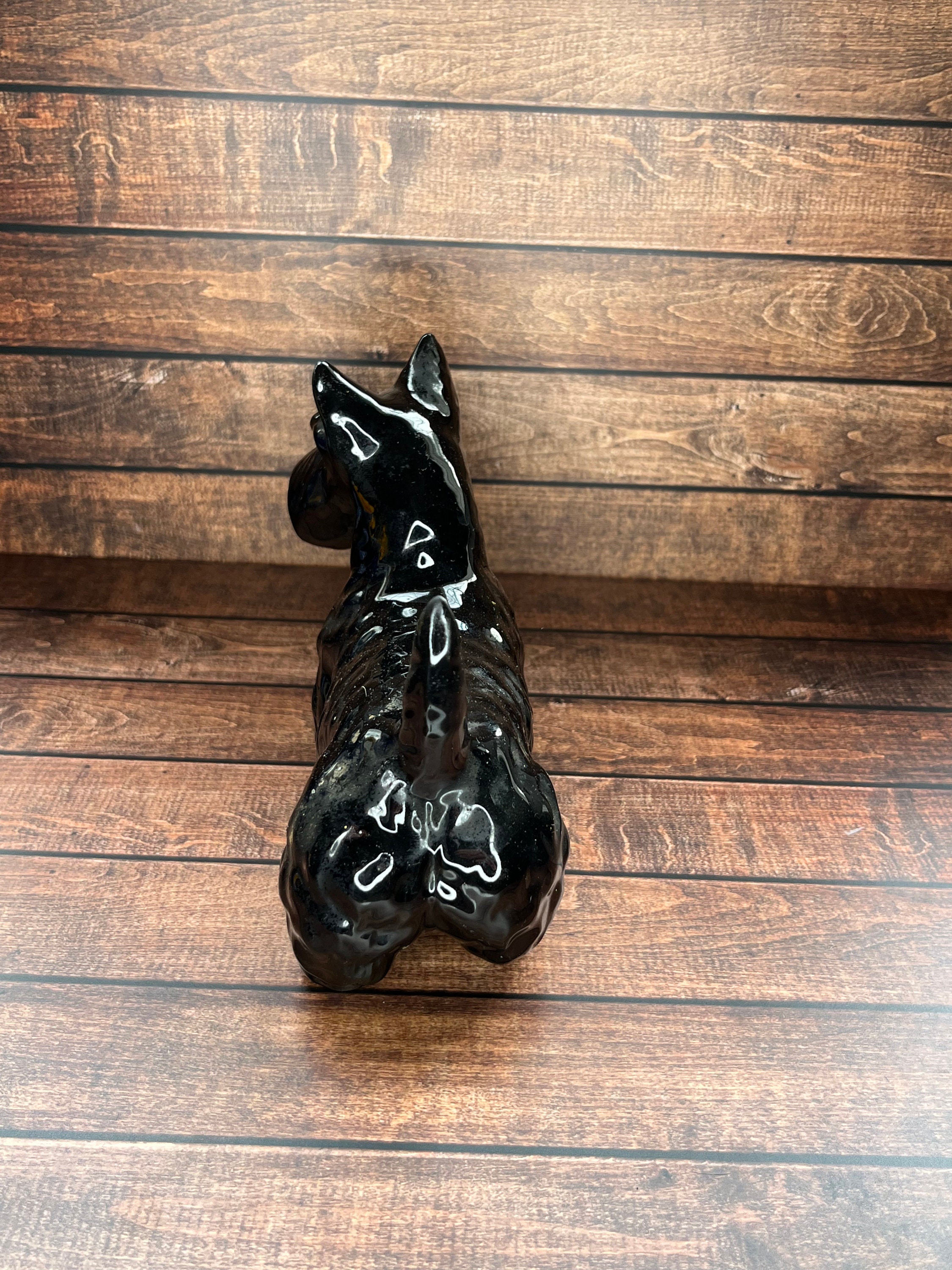 Vintage Scottie Scottish Terrier Figurine Black Ceramic Etsy
