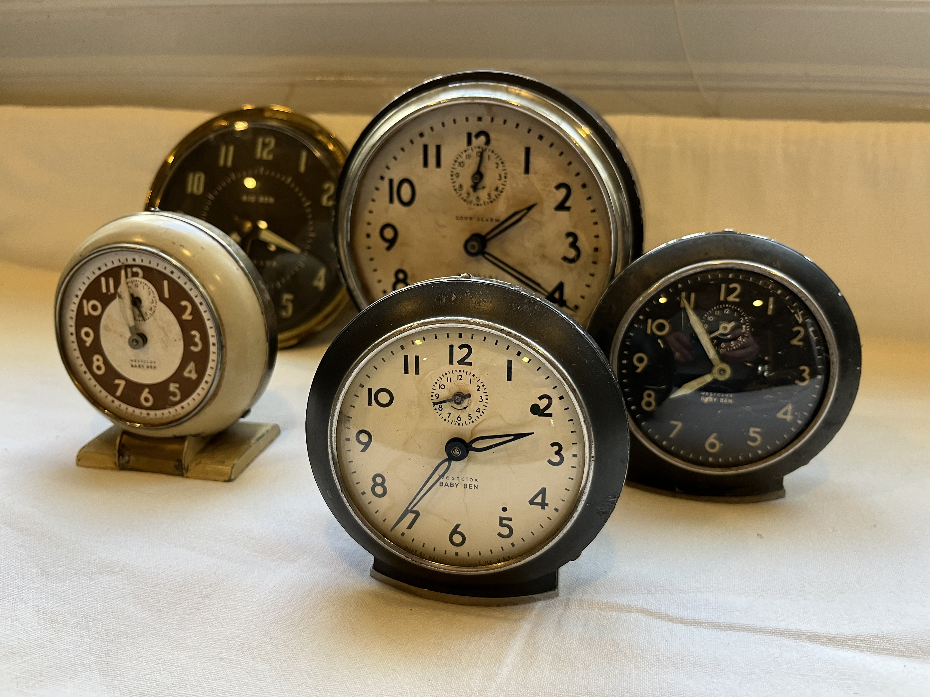 Vintage Westclox Big Ben and Baby Ben Clocks Wind up Clocks Black and