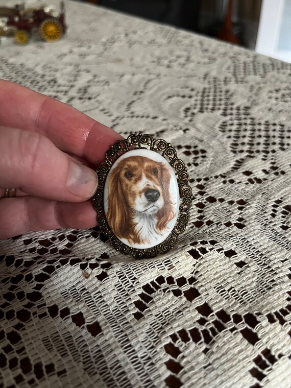 Spaniel brooch - western Germany - vintage dog br… - image 2