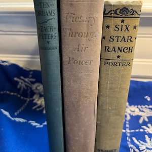 Vintage blue book stack - rare titles - unusual books