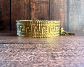 Vintage 1960s greek key bracelet - victorian revival- unique piece