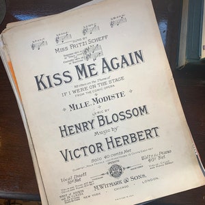Antique and vintage sheet music - 8.5 x 11 - ten randomized titles - late 1800s - 1940s - scrapbooking, decoupage