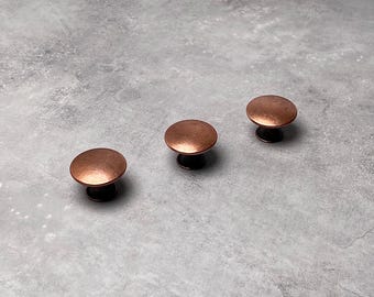 Antique Copper Knobs | Round Shaker Drawer, Cabinet, Cupboard Pulls | UK