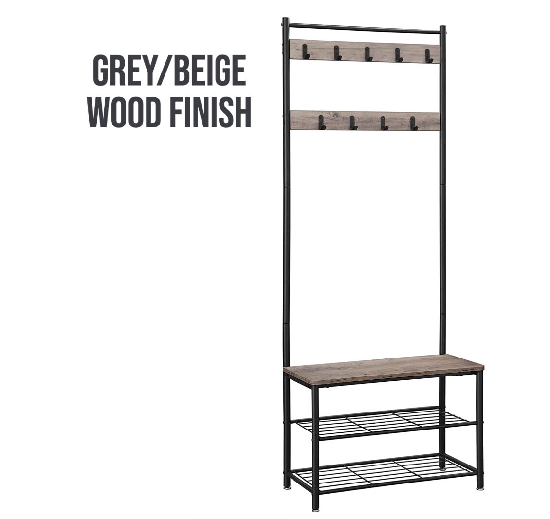 COAT RACK STAND With Shelf Coat Hanging & Shoe Storage Etsy UK