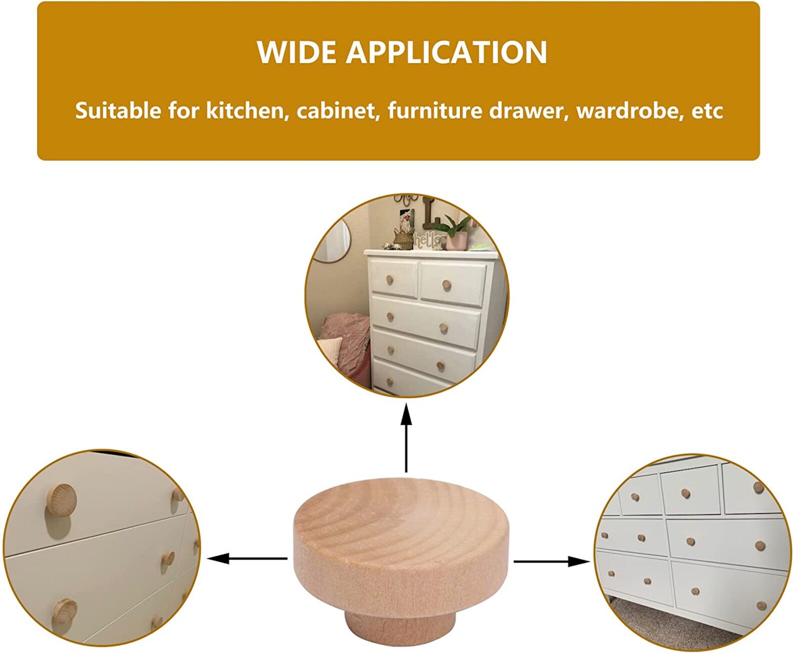 Natural Wood Drawer Knobs Pull Handle Boho Furniture Etsy UK