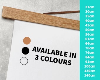 Magnetic Wooden Poster Hangers | Multiple Sizes | Natural Teak, Black & White | Artwork Display | UK