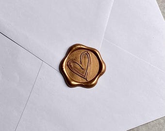 Heart Wax Seal Stamp Stickers | Adhesive Envelope Seals