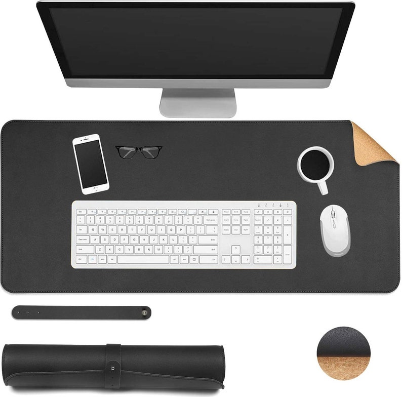 Cork Desk Mat 100 Vegan Leather & Natural Cork Premium Etsy UK