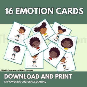 Afdrukbare emotiekaarten voor kinderen – 16 diverse emotionele expressiekaarten voor jonge kinderen en gedragsondersteuning