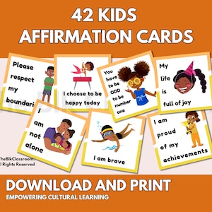 Affirmationskarten für Kinder | Positive Mindset & Selbstvertrauen Boost | Wachstumsgedenkweise für Kinder | Digitaler Download