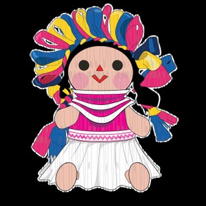 Mexican Doll Muneca Lele Original Design Clipart PNG SVG Vector