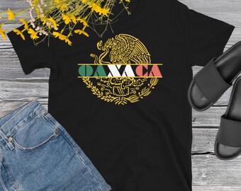 Oaxaca Escudo Nacional Mexicano Playera Maglietta unisex a manica corta