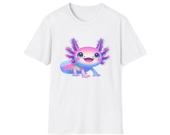Leuk grafisch Axolotl-T-shirt, uniseks softstyle-top