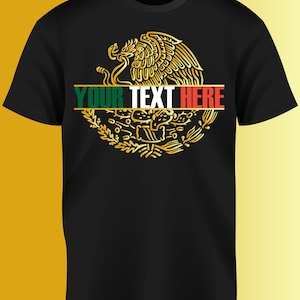 Escudo Nacional Mexicano With Your Custom Text-Con Tu Propio Texto-Unisex Basic Softstyle T-Shirt | Gildan