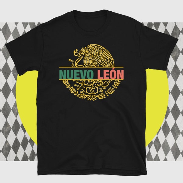 Nuevo León Escudo Nacional Mexicano Playera Camiseta de Manga Corta Unisex