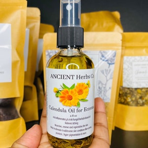 Handcrafted CALENDULA Oil | Eczema Oil | Organic Calendula flowers Infused for All Over Body use | Herbal body oil | Ancient Herbs Co.