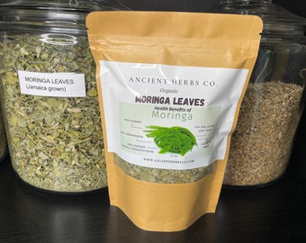 Dried Organic Moringa Leaves to make Teas &  Tinctures | Capsules | Baths / Jamaica Grown | Moringa oleifera