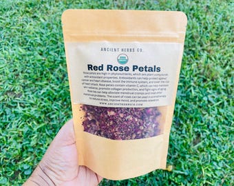 Organic RED ROSE dried flowers for Teas | Baking | Edible for Cooking | Cosmetic Soap making | Body care