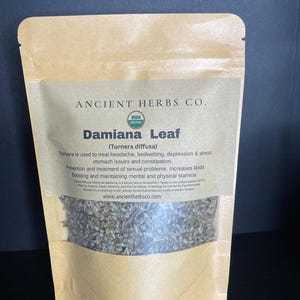 Organic DAMIANA LEAF c/s Turnera diffusa | for Teas Tinctures Capsules