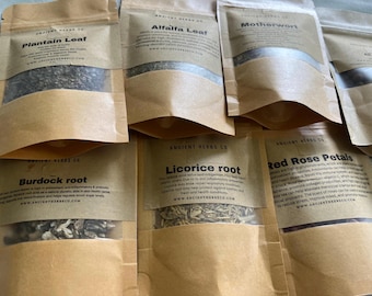 Herbs Starter pack Assorted YOU CHOOSE NATURAL Dried Herbs for Teas Tinctures Capsules | Pesticide &  chemical free