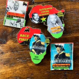 Marcus Garvey Pan African Picture pin on Guidance badge I Garveyite pin Pan Africanist | Handmade in Jamaica