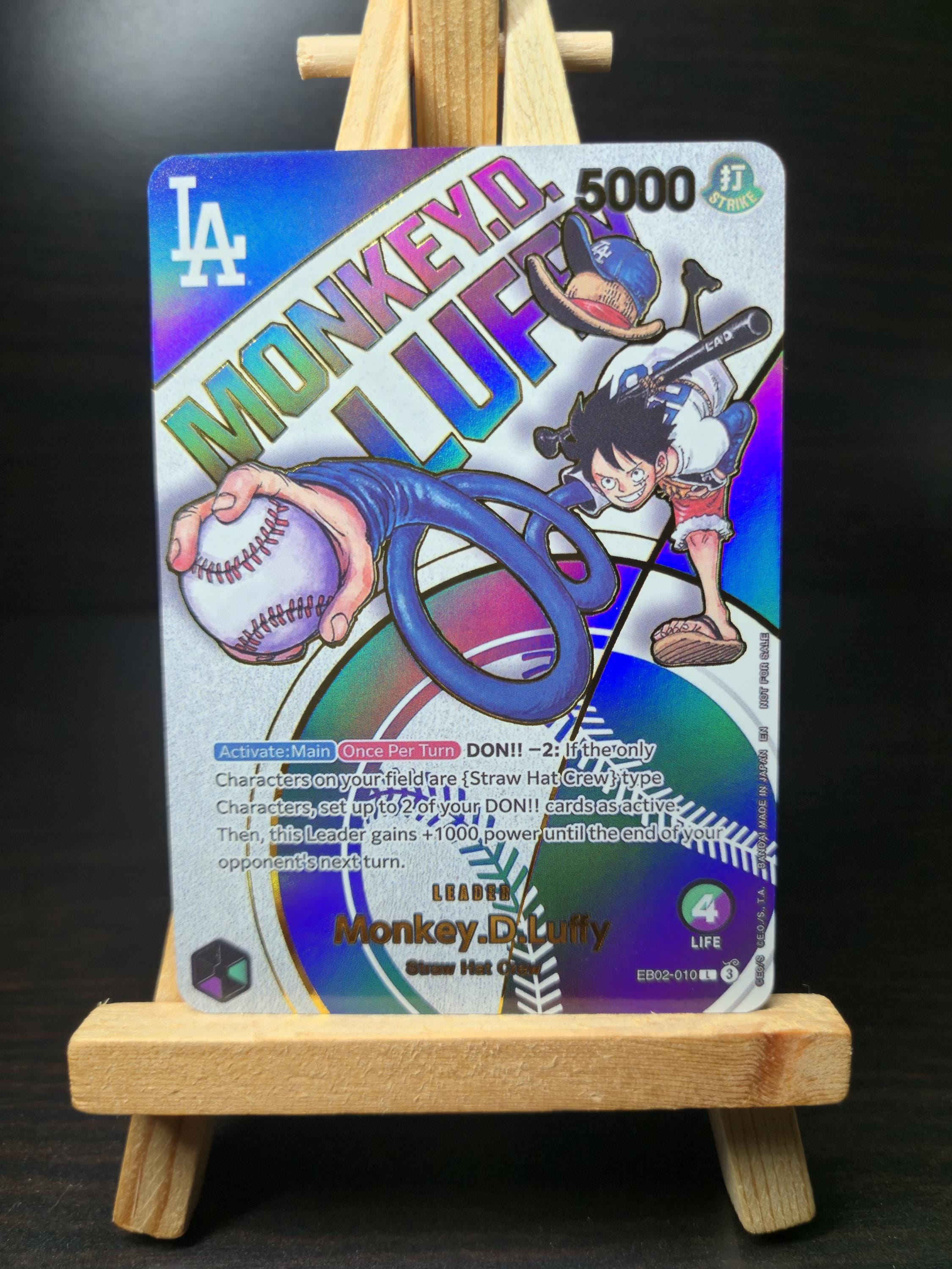 TEXTURED PROXY Dodgers X One Piece Monkey D Luffy Leader Cardone