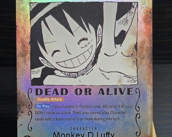 TEXTURED PROXY Monkey D Luffy Wanted Poster - One Piece Tcg OP 13