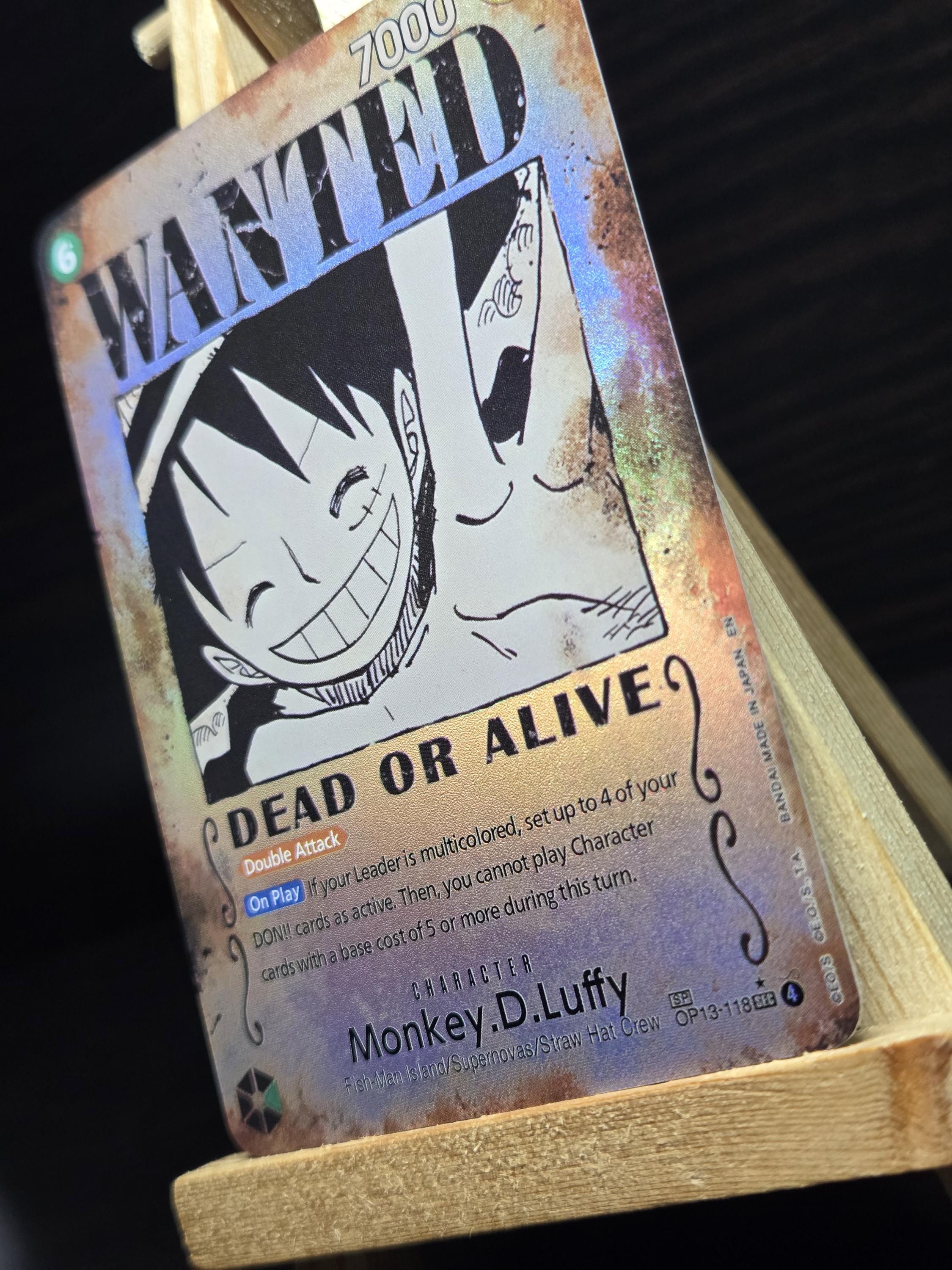 TEXTURED PROXY Monkey D Luffy Wanted Poster - One Piece Tcg OP 13