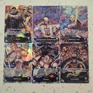 One Piece TCG OP 4 - Set of 6 PROXY - Kingdoms of Intrigue Leader Card English Version Leaders Textured and Holographic!