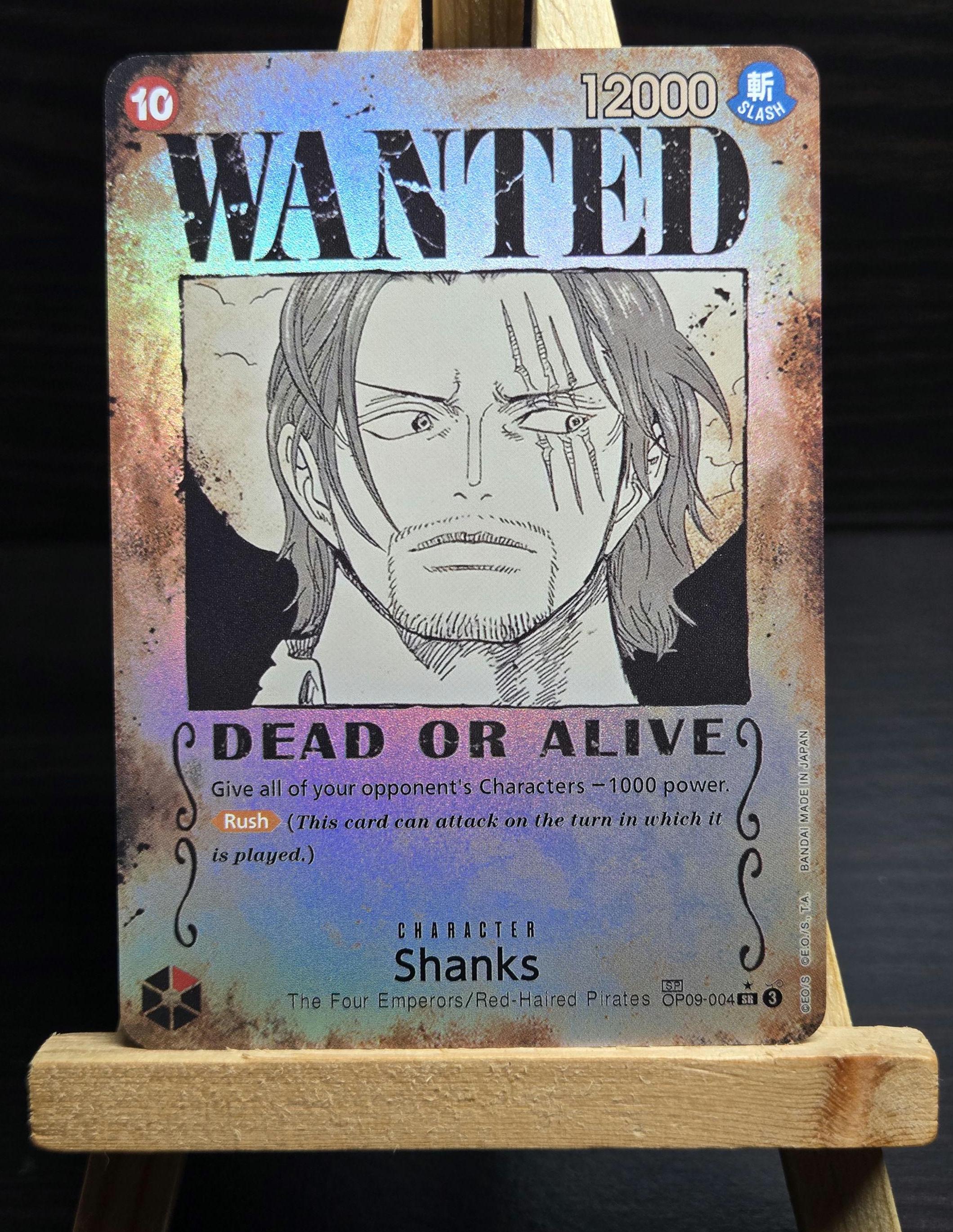 TEXTURED PROXY Shanks Wanted Poster - One Piece Tcg OP 9