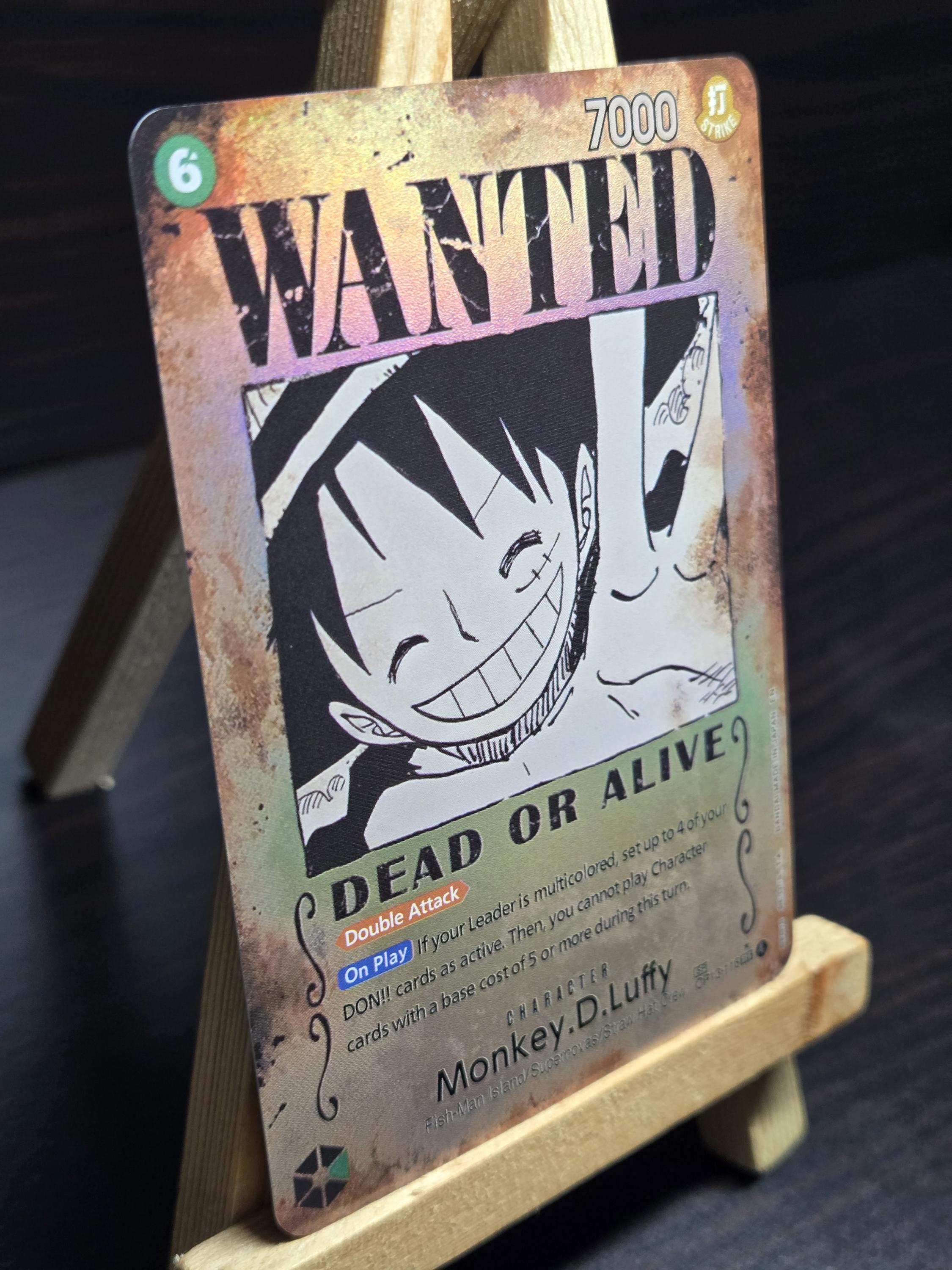 TEXTURED PROXY Monkey D Luffy Wanted Poster - One Piece Tcg OP 13