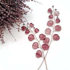 Glas-Eukalyptus, Eukalyptus-Pflanzenblumenblattstrauß, lila Eukalyptus, Blumenverzierung, Blumenzubehör, Hausgarten-Dekor