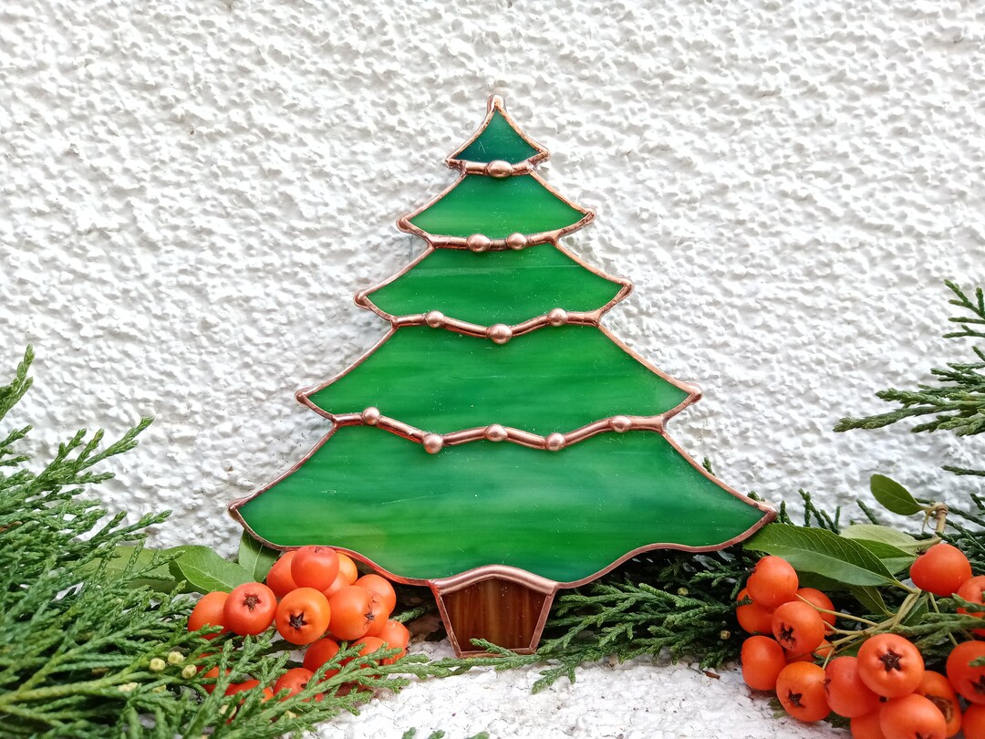 Stained Glass Green Pine Tree Pine Tree Christmas Decor Pine - Etsy