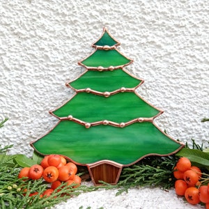 Glasmalerei Grün Kiefer, Kiefer Weihnachtsdekor, Kiefer Hängen Suncatcher, Kiefer für Wand Fenster Wohnkultur