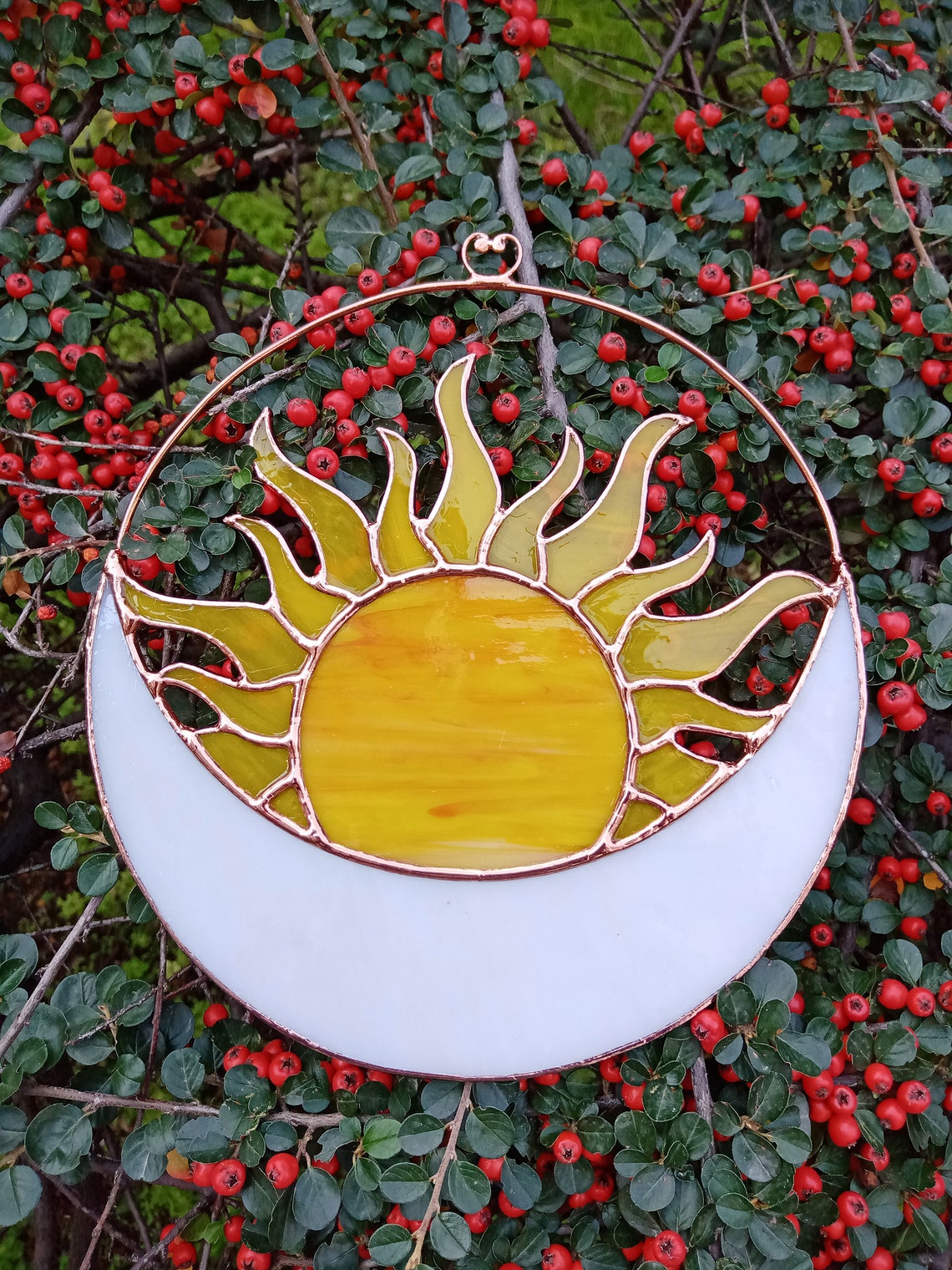 Stained Glass Moon and Sun Suncatcher Stained Glass Moon and Etsy