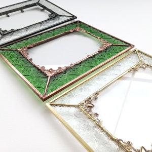 Photo Frame, Stained Glass Frame, Glass Photo Frame, Picture Frame, Black Yellow Green Photo Frame, Frame for Memories, Table Home Decor