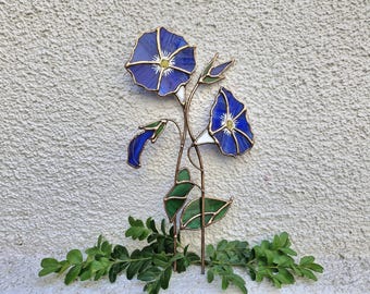 Vitrail attrape-soleil gloire du matin : décoration de fleurs de naissance de septembre