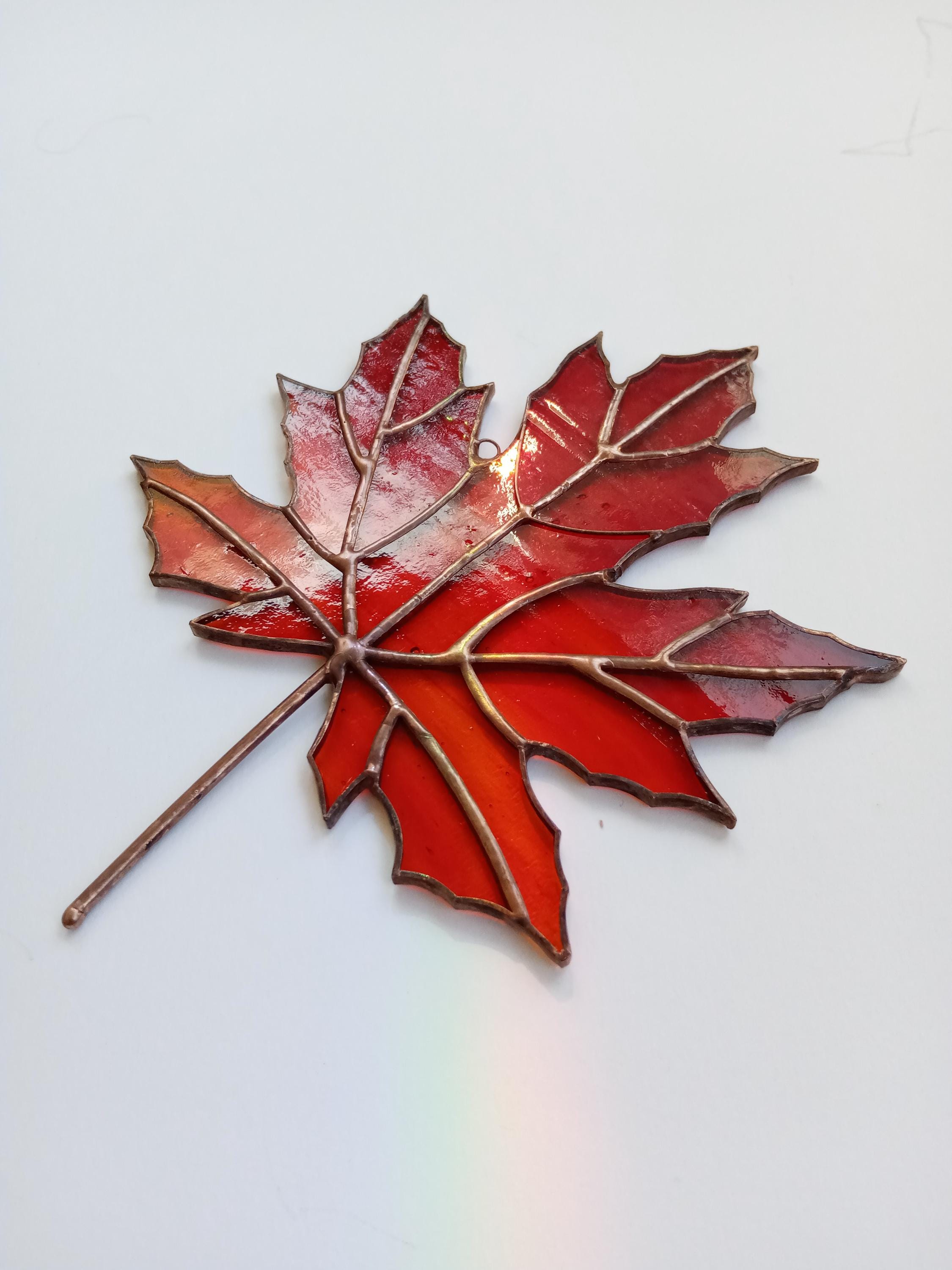 Stained Glass Sycamore Leaf Suncatcher Pattern: DIY Template (PDF ...