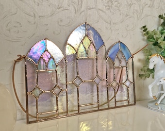 Vintage Stained Glass Tall Window Pan...