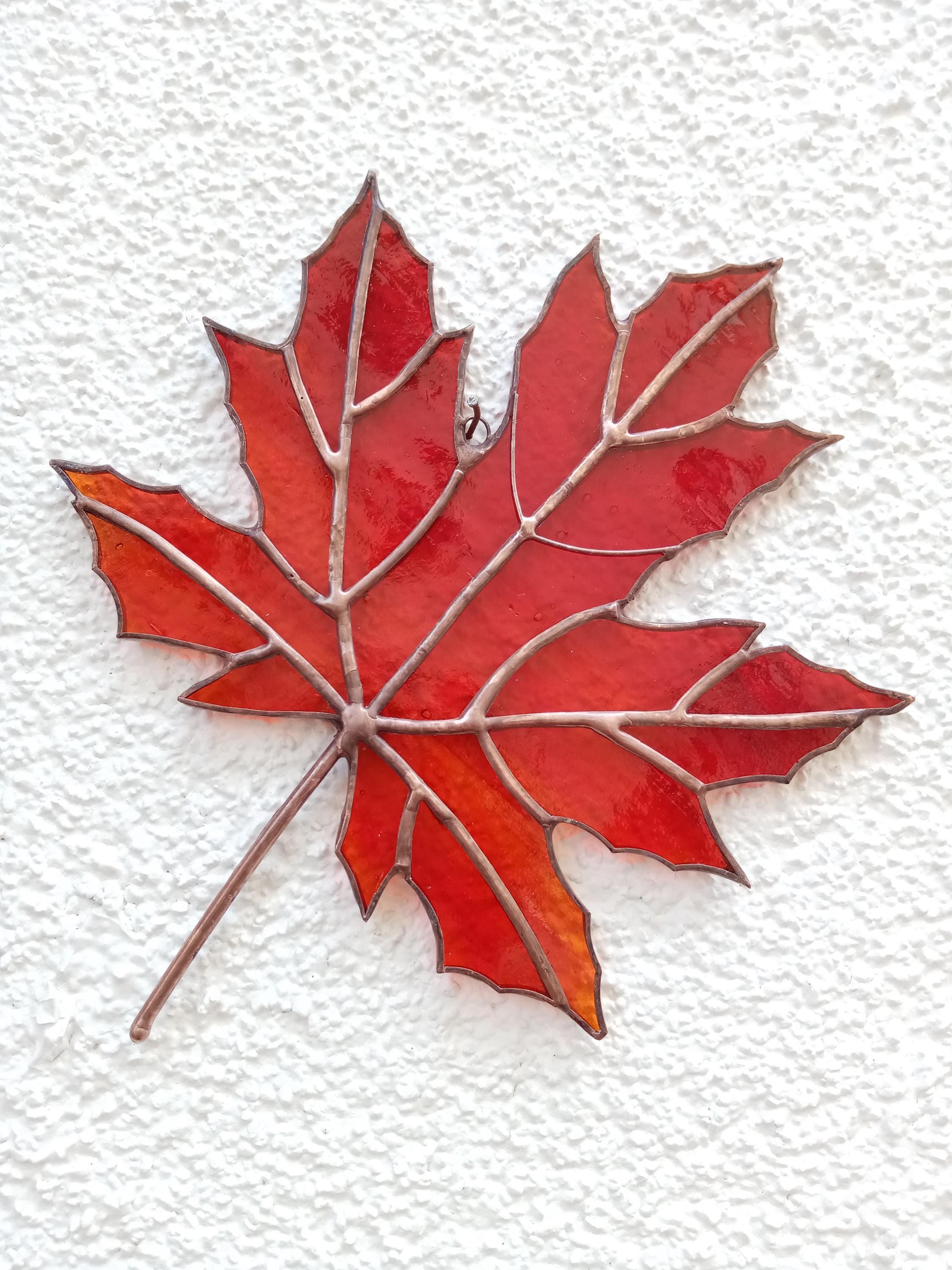 Stained Glass Sycamore Leaf Suncatcher Pattern: DIY Template (PDF ...
