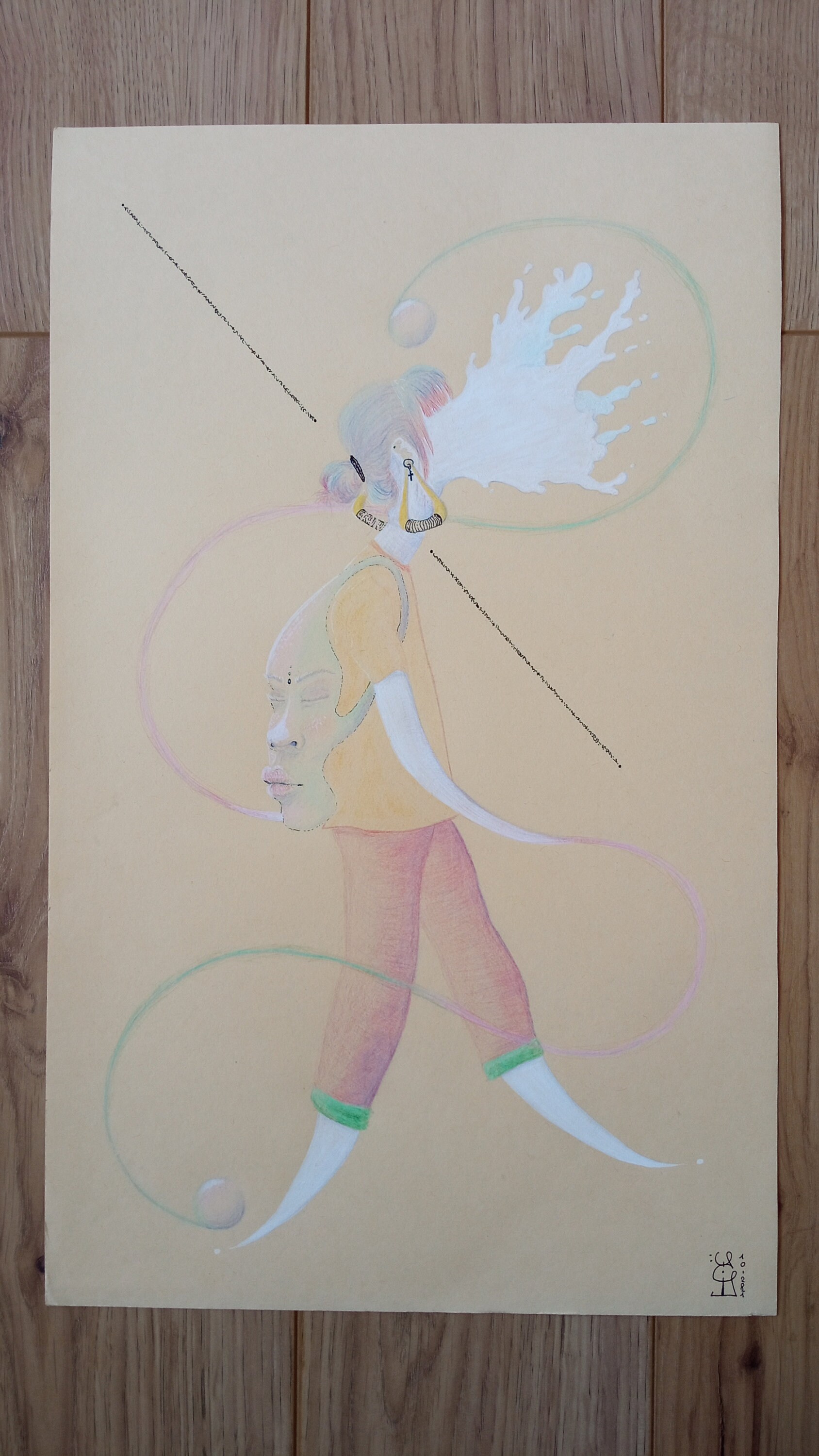 Oeuvre Originale Unique à Encadrer Décoration Offrir Dessin sur Papier Multi Technique