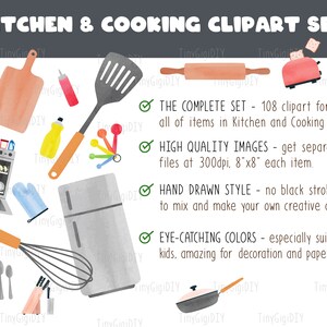 Kitchen Utensils Clipart Bundle, Cooking Clipart Set Png, Kitchen Png, Cooking Png, Kitchen Supplies Sublimation Download, Kitchen Clipart image 7