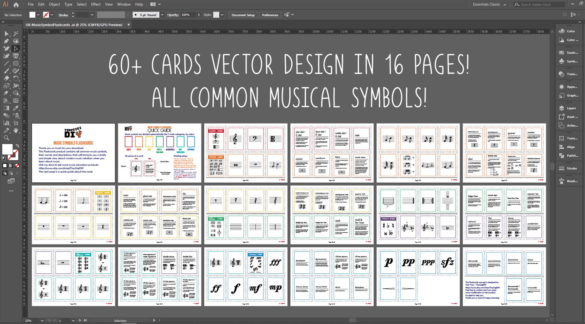 Music Symbols Flashcards Printable Set Music Theory Etsy Australia