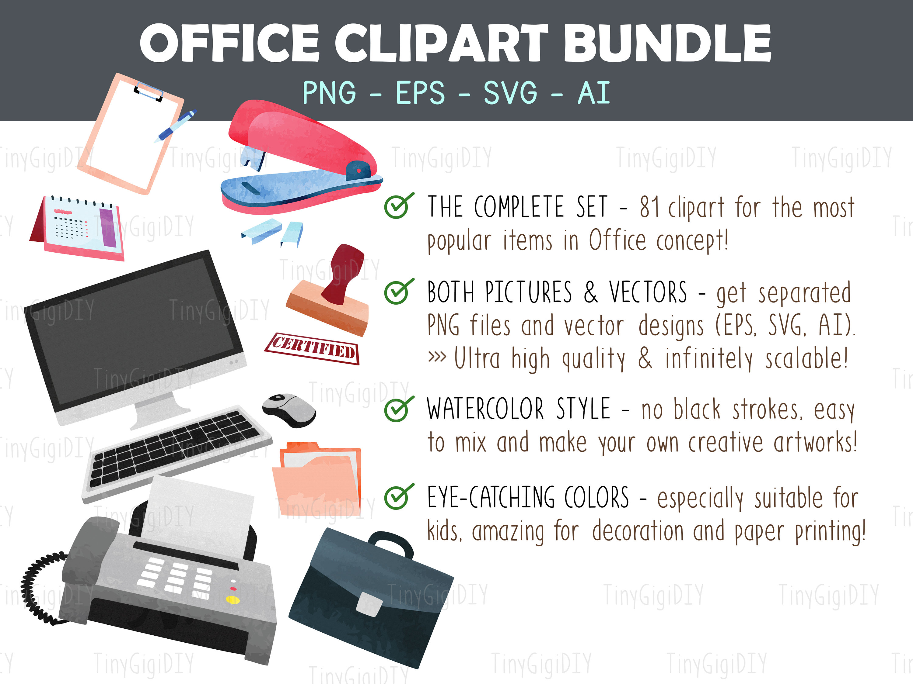 Work Desk with Office Accessories Clip Art Style SVG Cut file by Creative  Fabrica Crafts · Creative Fabrica