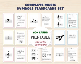 Music Symbols Flashcards: Montessori Music Theory (Printable)