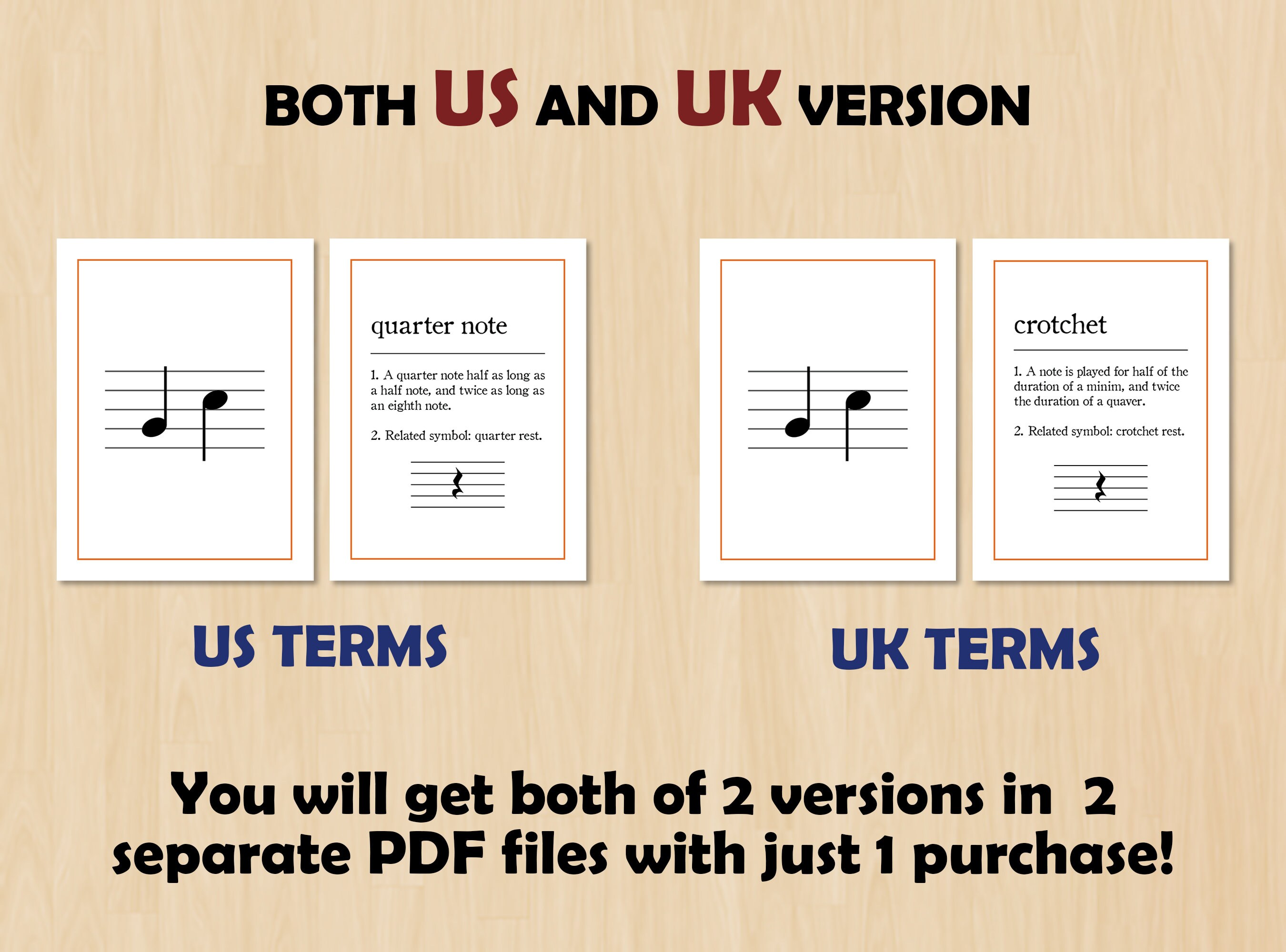 Music Symbols Flashcards Printable Set Music Theory Etsy Australia