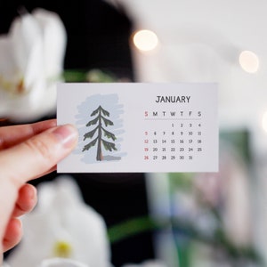 Mini calendrier 2025, calendrier super simple, calendrier de poche pour cartes 2025, cadeau imprimable, modèle numérique, téléchargement immédiat, PDF imprimable