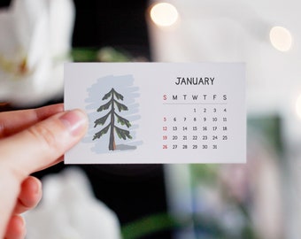 2025 Mini Calendar, Super Simple Calendar, Pocket Calendar Cards 2025, Printable Gift, Digital Template, Instant Download, Printable PDF