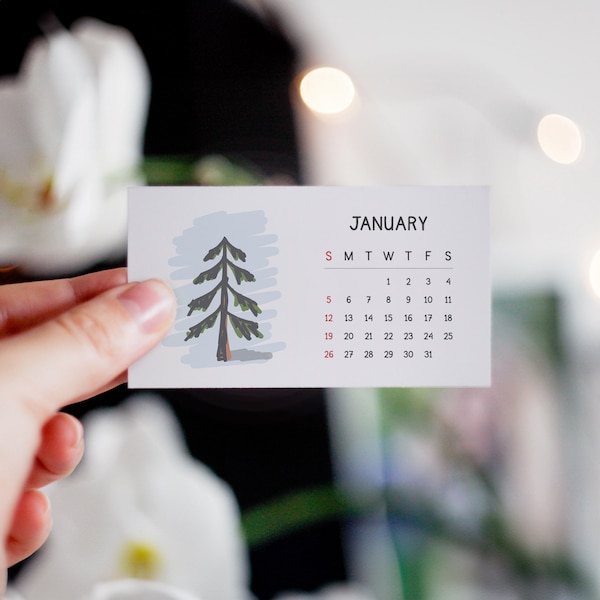 2025 Mini Calendar, Super Simple Calendar, Pocket Calendar Cards 2025, Printable Gift, Digital Template, Instant Download, Printable PDF