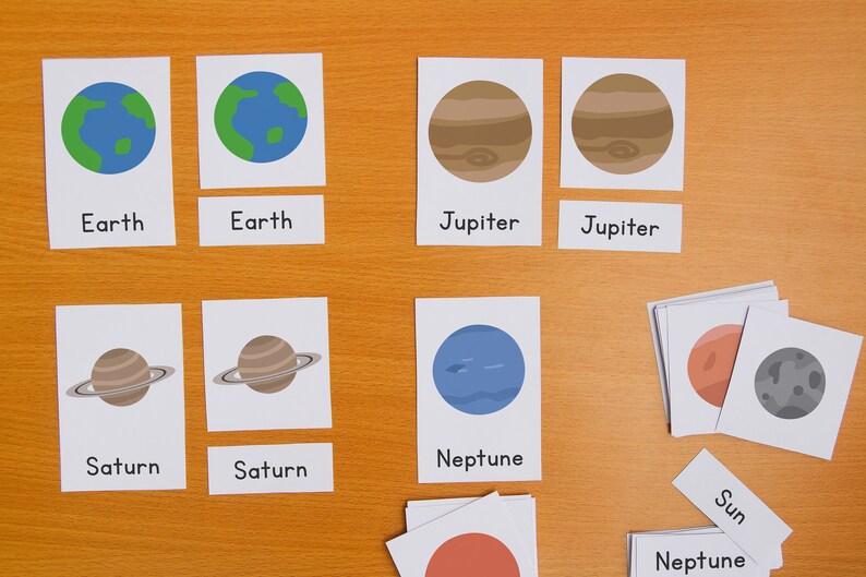 Solar System Flashcards: Montessori Planets Nomenclature Cards (PDF ...